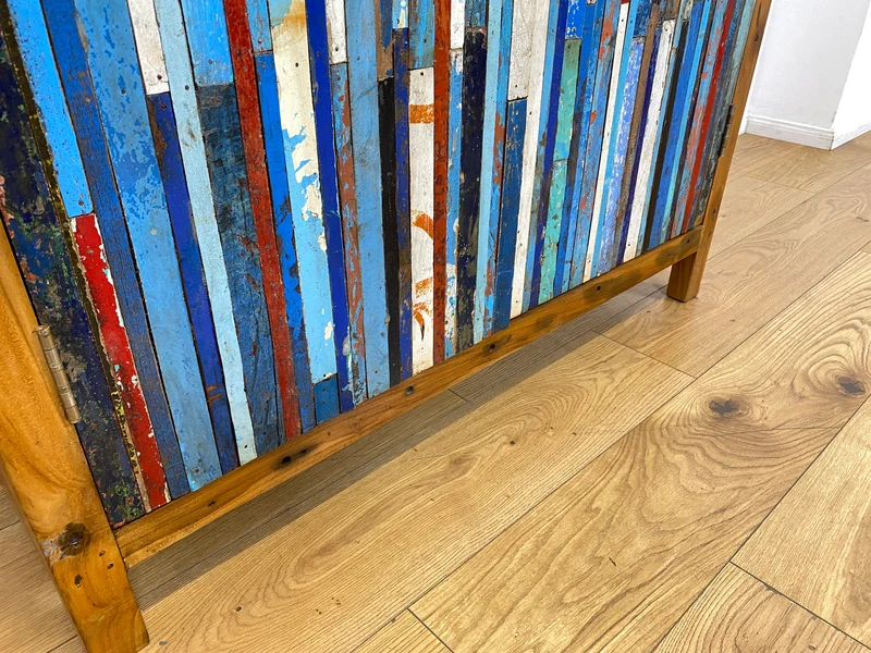 Boatwood by WMK I Einzigartiger Schrank aus altem Bootsholz I handgefertigtes Unikat