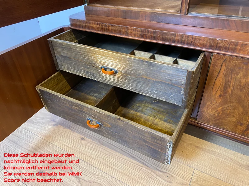 WMK I Imposanter 30er Jahre Art Deco Wohnzimmerschrank I Vollholz in edlem Walnuss