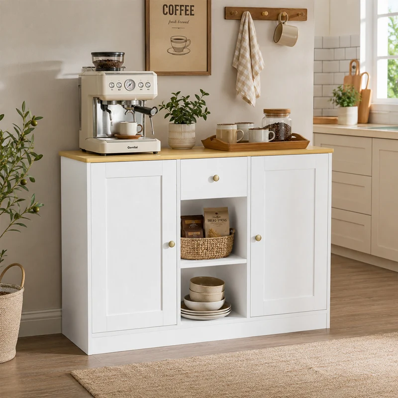 Yorbay Sideboard mit 2 Türen und 1 Schublade 108 cm