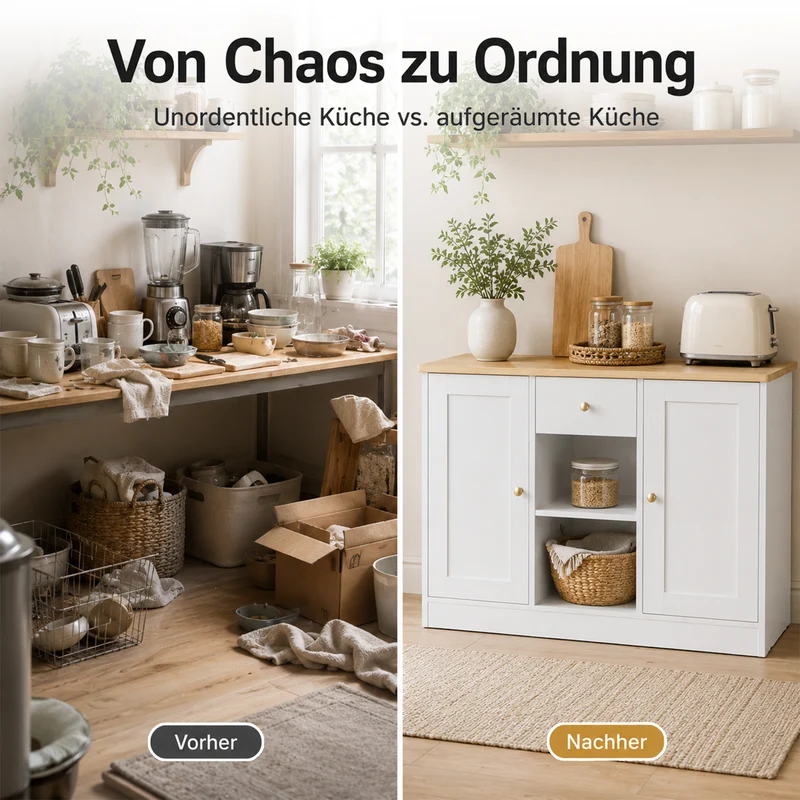 Yorbay Sideboard mit 2 Türen und 1 Schublade 108 cm