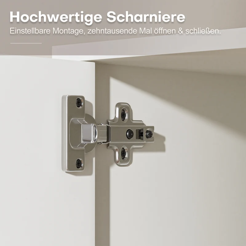Yorbay TV-Lowboard 147 cm weiß mit LED-Beleuchtung