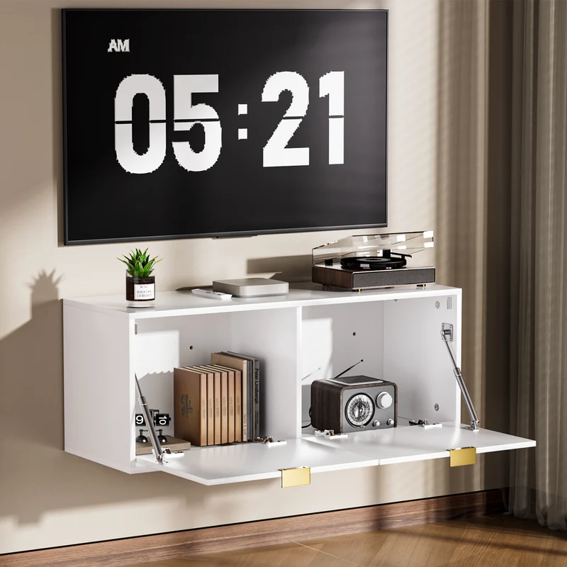 Yorbay Wand-TV-Schrank mit 2 Türen 100 cm