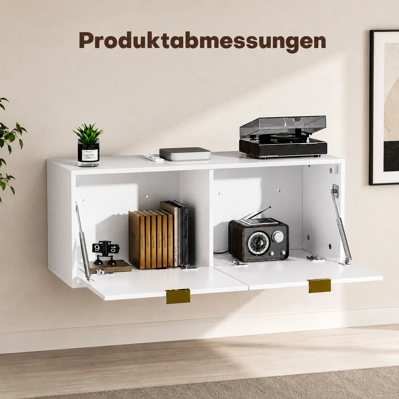 Yorbay Wand-TV-Schrank mit 2 Türen 100 cm