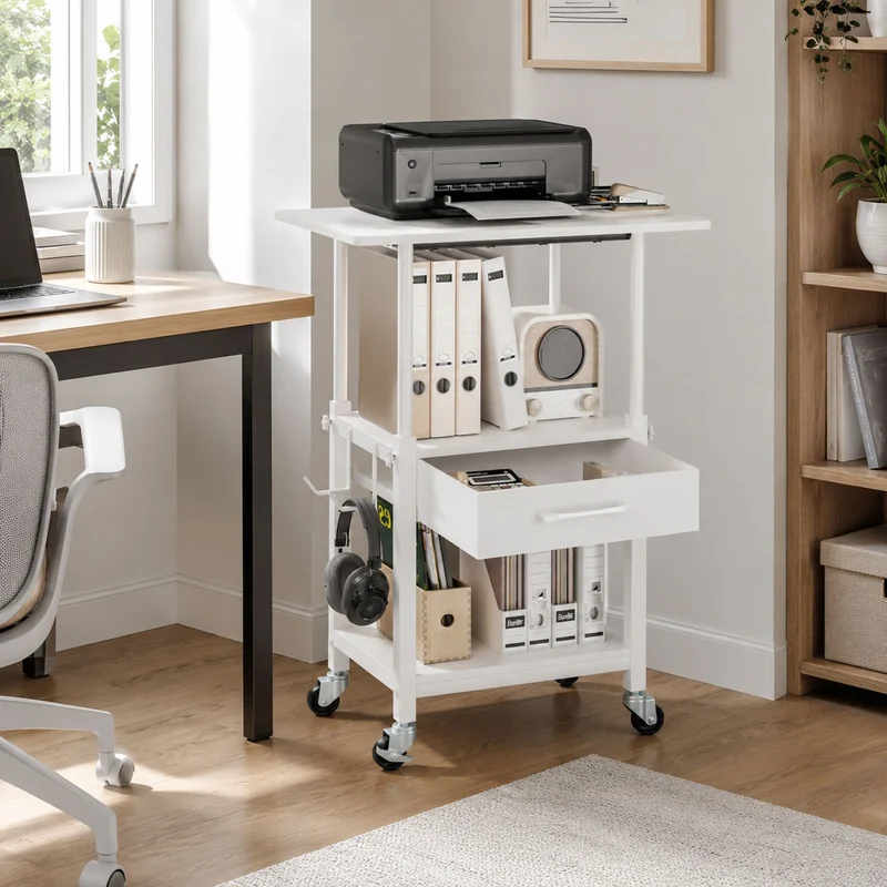 Yorbay Druckerständer mit Rollen höhenverstellbar 56–78 cm