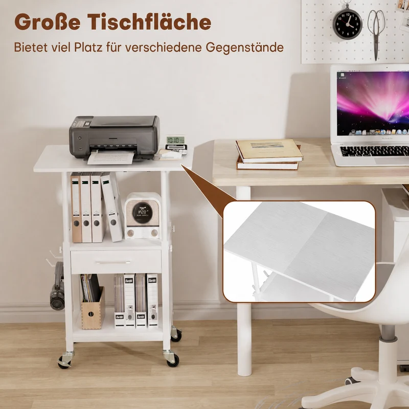 Yorbay Druckerständer mit Rollen höhenverstellbar 56–78 cm