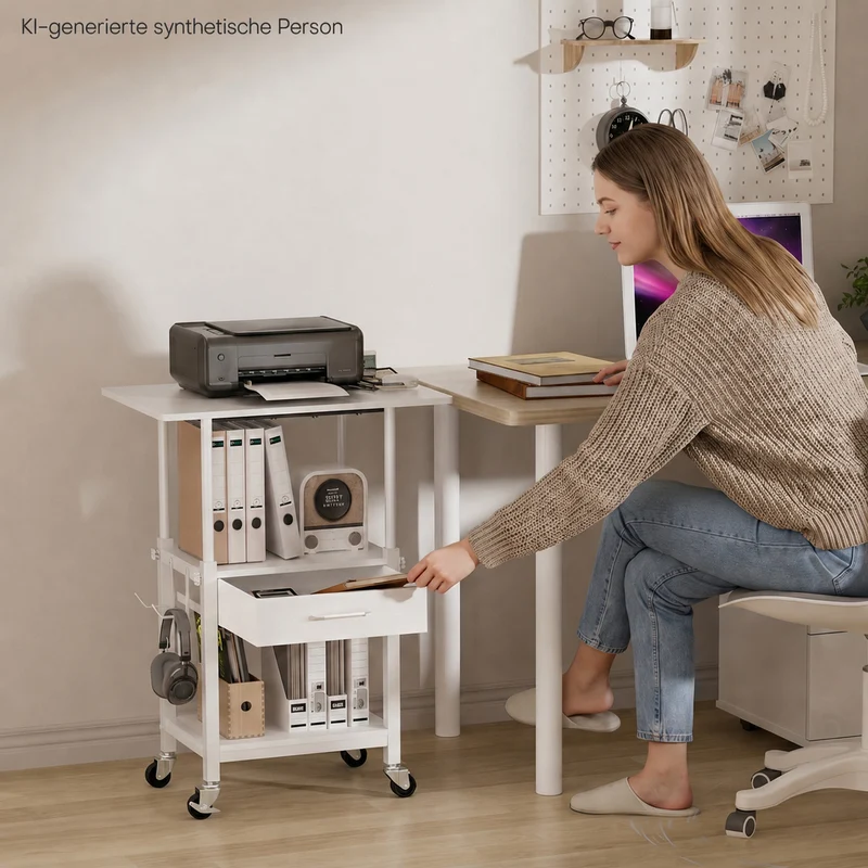 Yorbay Druckerständer mit Rollen höhenverstellbar 56–78 cm