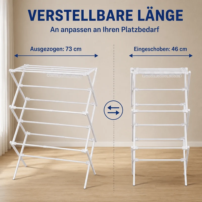 Yorbay X-förmiger 3-stöckiger Wäscheständer ausziehbar, klappbar