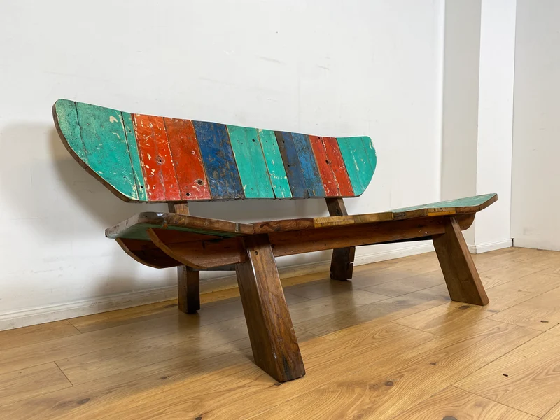Boatwood by WMK I Formschönes Sofa aus altem Bootsholz I handgefertigtes Unikat