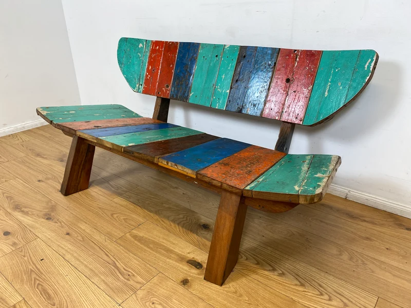 Boatwood by WMK I Formschönes Sofa aus altem Bootsholz I handgefertigtes Unikat