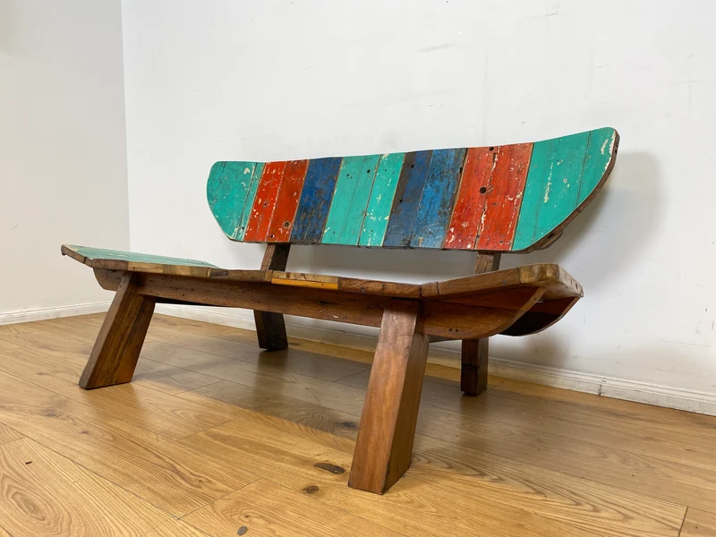 Boatwood by WMK I Formschönes Sofa aus altem Bootsholz I handgefertigtes Unikat