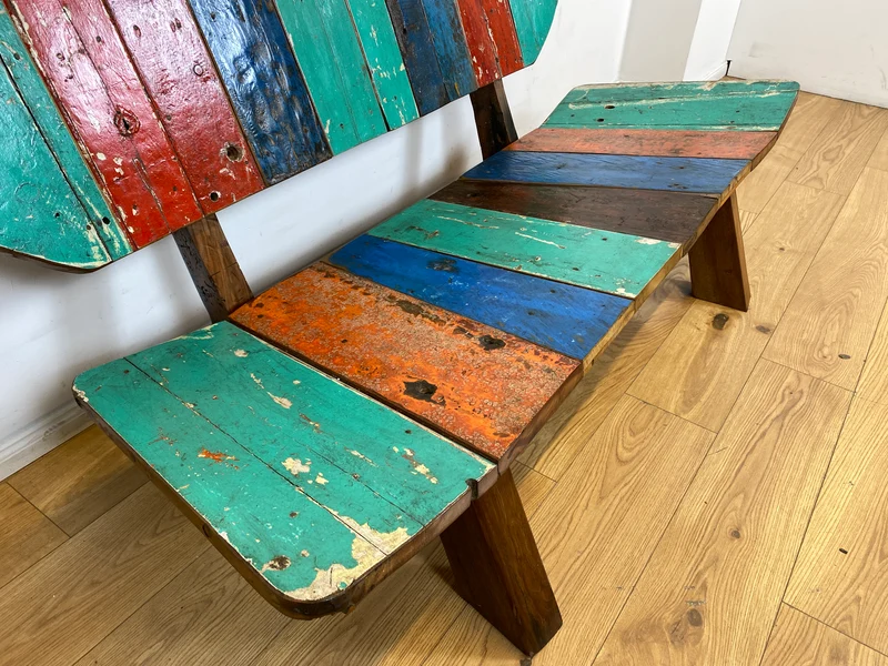 Boatwood by WMK I Formschönes Sofa aus altem Bootsholz I handgefertigtes Unikat