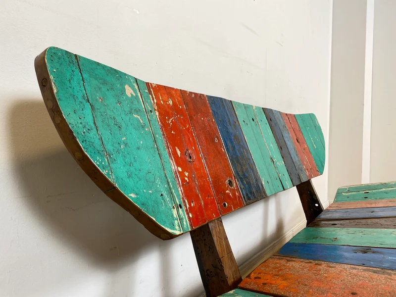 Boatwood by WMK I Formschönes Sofa aus altem Bootsholz I handgefertigtes Unikat