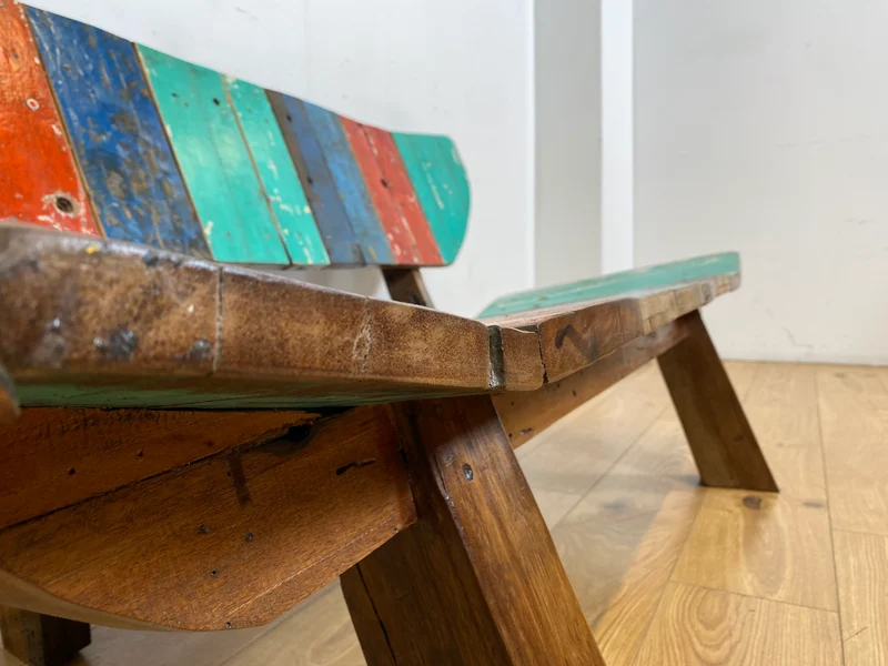Boatwood by WMK I Formschönes Sofa aus altem Bootsholz I handgefertigtes Unikat