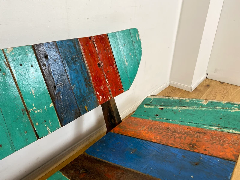 Boatwood by WMK I Formschönes Sofa aus altem Bootsholz I handgefertigtes Unikat