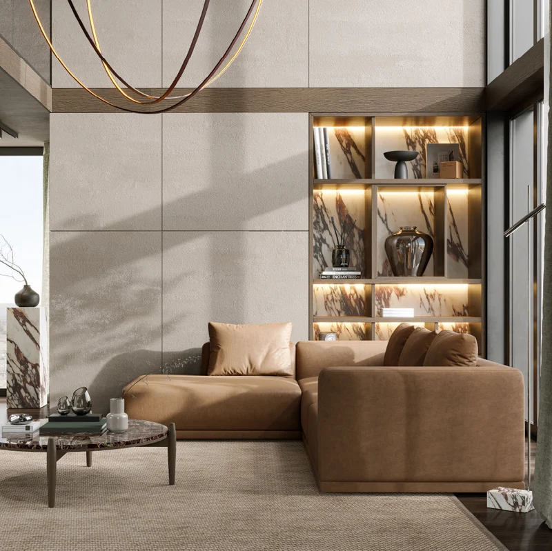 Evanyrouse Colline 3-Sitzer Sofa mit Chaiselongue rechts