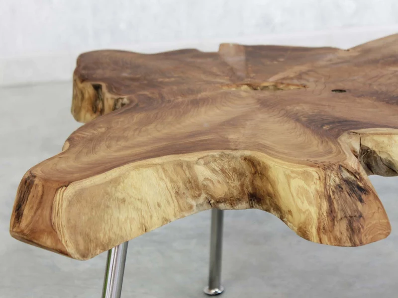 Couchtisch Baumscheibe aus Teak