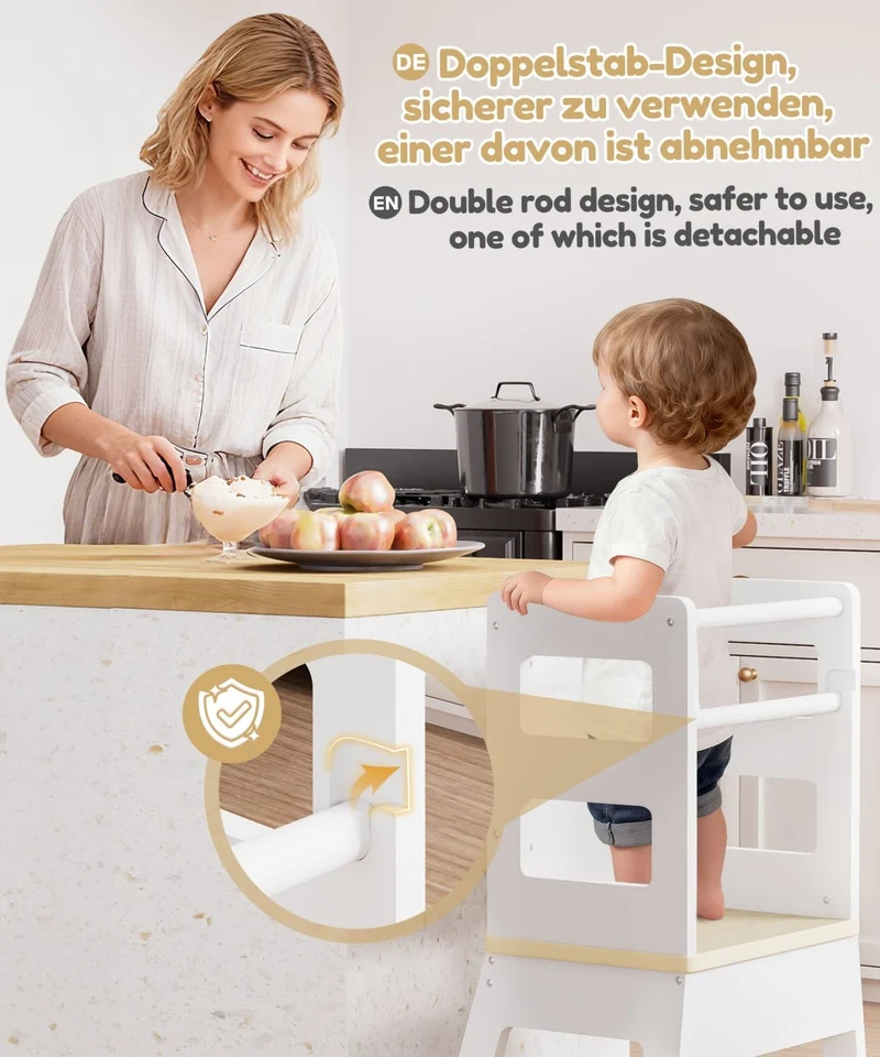 Yorbay Montessori Kinder Lernturm mit Tafel