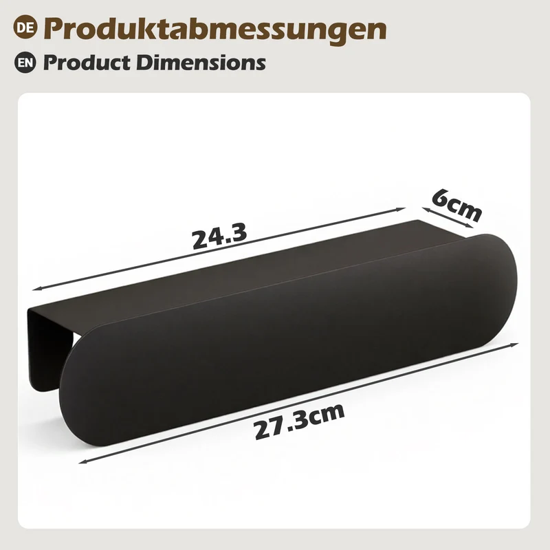 Yorbay Metall-Schlüsselbrett mit Ablage und 6 Haken, 27,3 cm breit, bis zu 10 kg belastbar