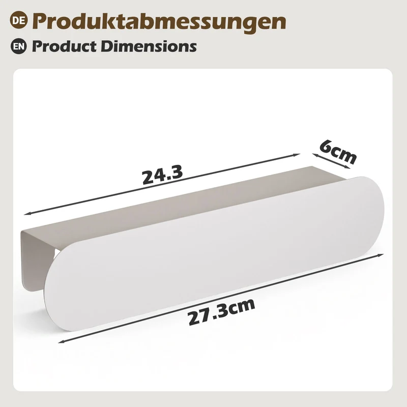 Yorbay Metall-Schlüsselbrett mit Ablage und 6 Haken, 27,3 cm breit, bis zu 10 kg belastbar