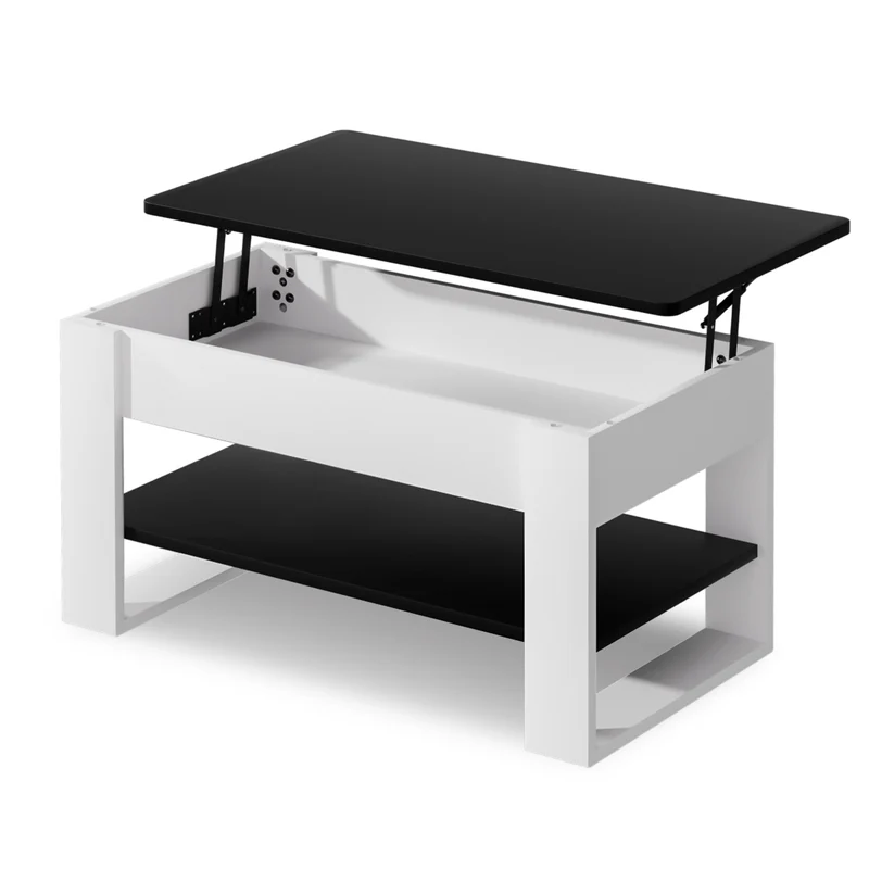 Yorbay Couchtisch mit Lift-Top, Stauraum & Ablage