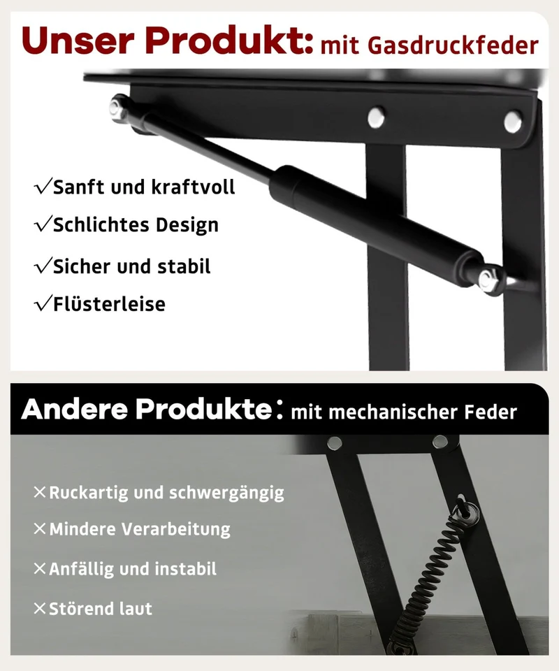 Yorbay Couchtisch mit Lift-Top, Stauraum & Ablage
