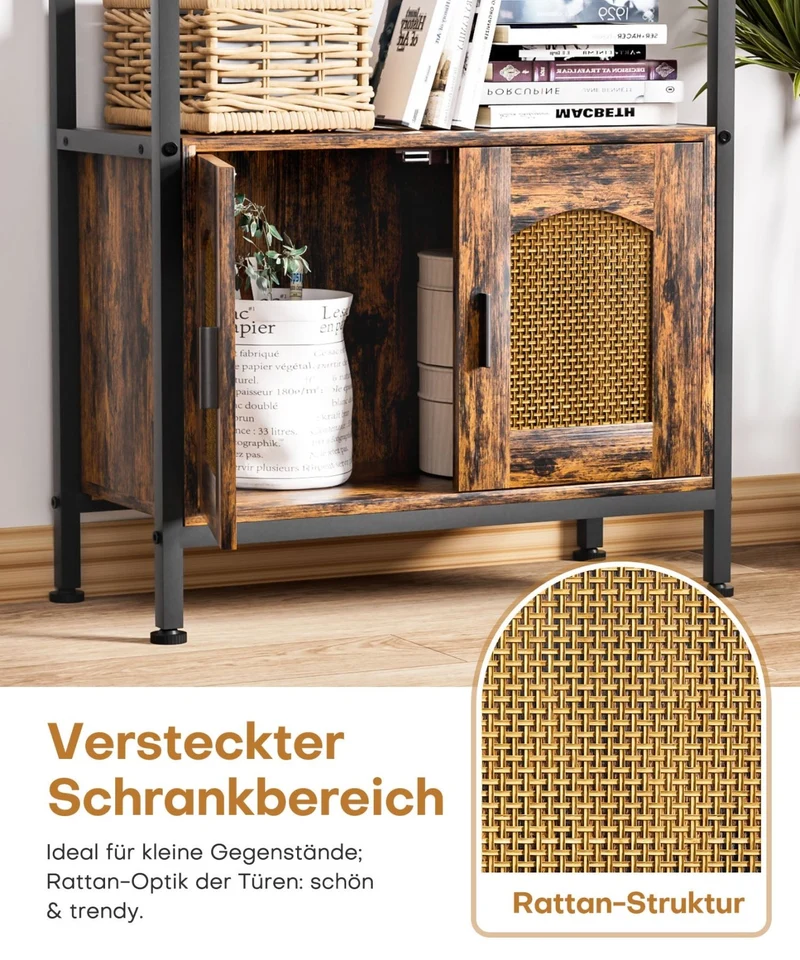 Yorbay Standregal mit 5 Ebenen und Tür