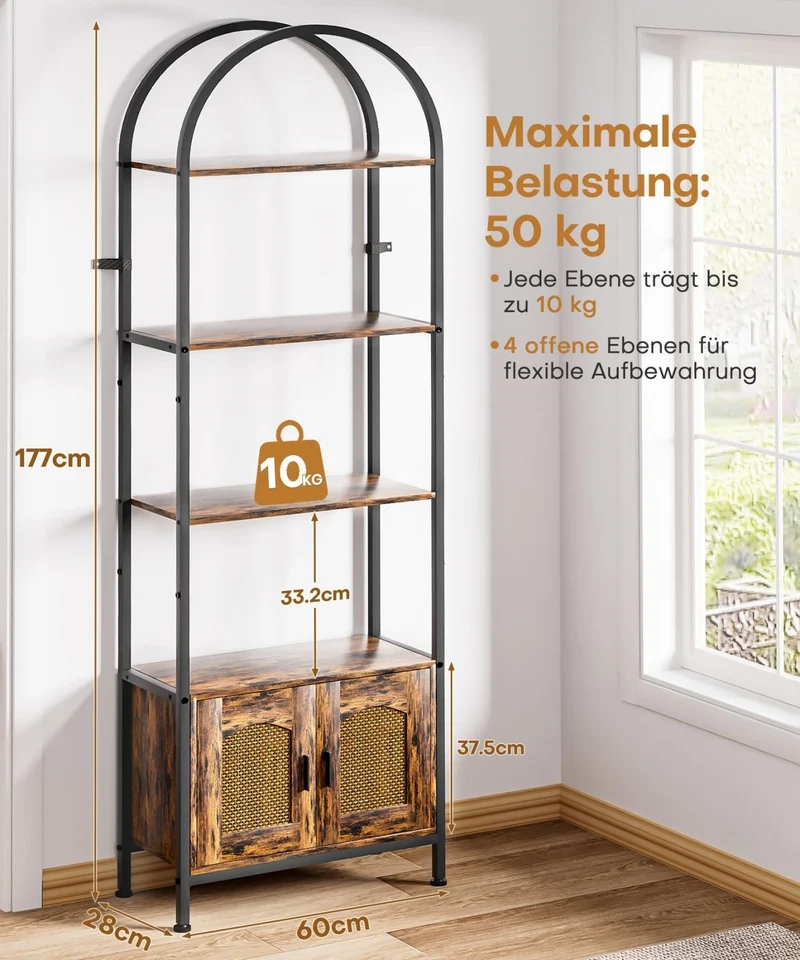 Yorbay Standregal mit 5 Ebenen und Tür