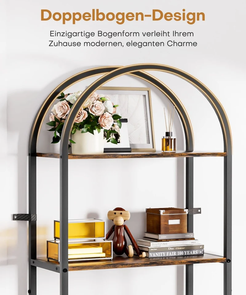 Yorbay Standregal mit 5 Ebenen und Tür