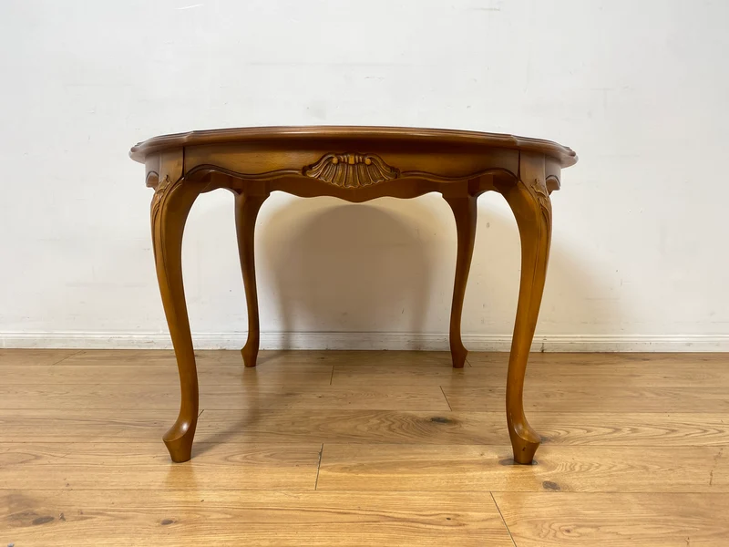 WMK I Versand 85€ I Eleganter runder Stilmöbel Couchtisch im Stil von Louis XV mit Cabriole-Beinen