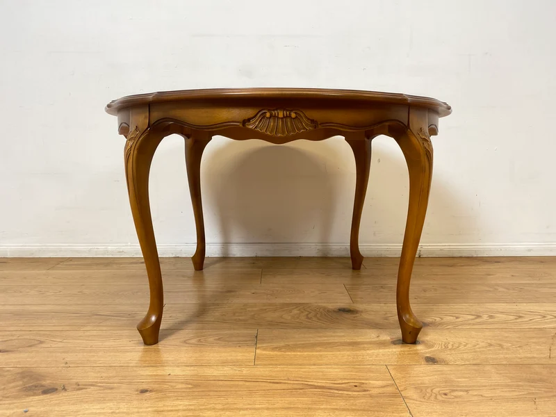 WMK I Versand 85€ I Eleganter runder Stilmöbel Couchtisch im Stil von Louis XV mit Cabriole-Beinen