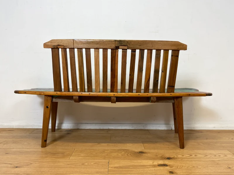 Boatwood by WMK I Besonderes Sofa aus altem Bootsholz I handgefertigtes Unikat aus massivem Teakholz