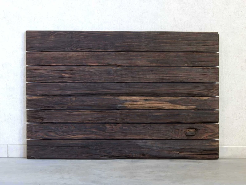 Unikat Tischplatte Massivholz Ebenholz in schwarz-braun 125x80cm