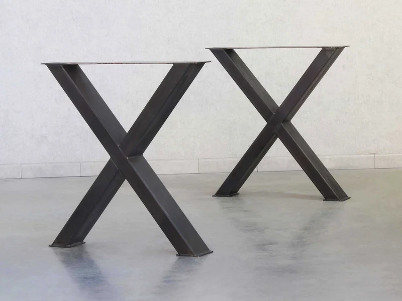 Untergestell für Esstisch in Rohstahl X 12x6cm
