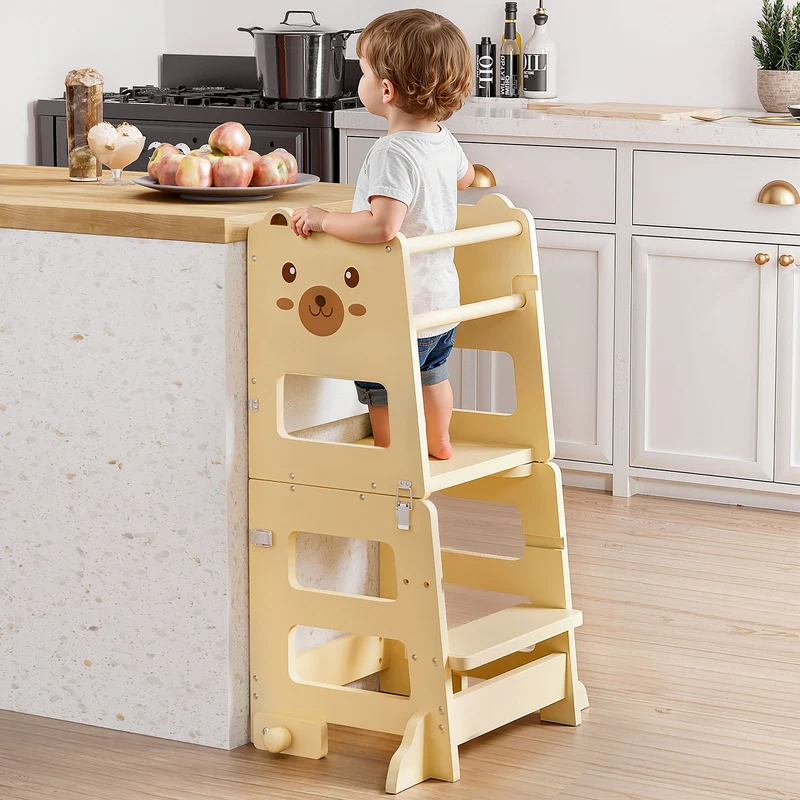 Yorbay 3-in-1 Montessori Kinder Lernturm in Bärenform