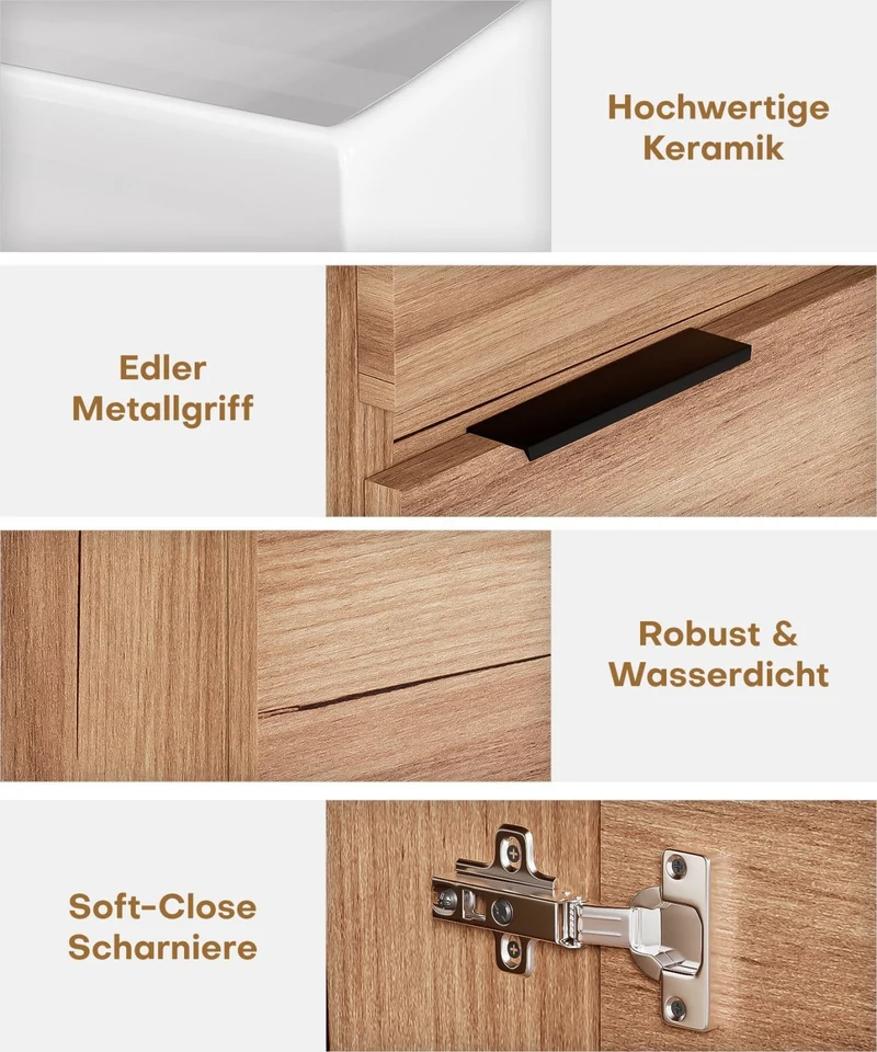 Yorbay Waschbecken mit Unterschrank, wandhängend