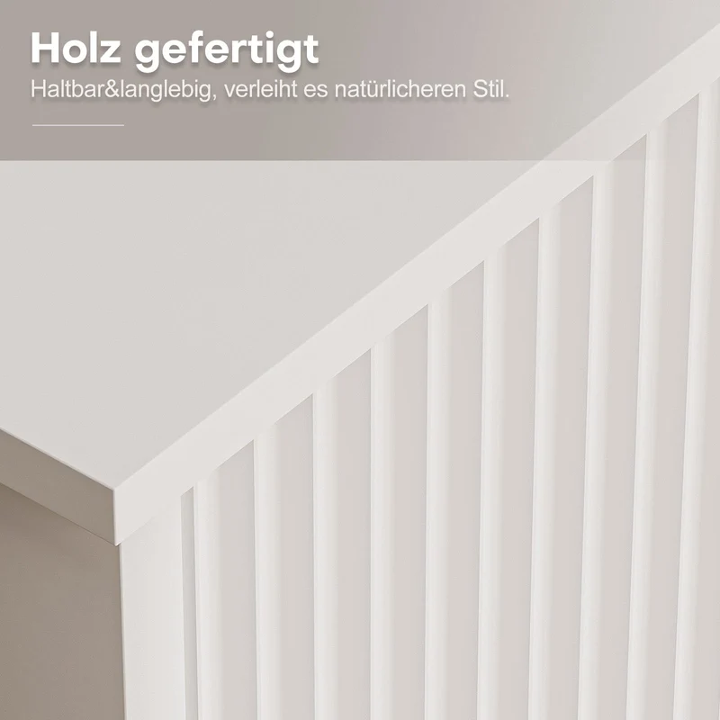 Yorbay TV-Bank mit Türen & offenen Fächern, weiß, 147 cm
