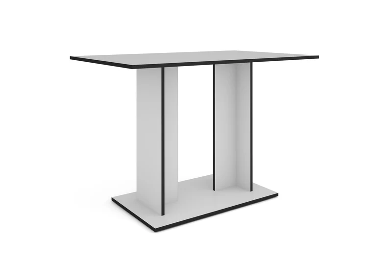 byLIVING Esstisch TOM, Säulentisch 110 x 70, H 75 cm, Küchentisch für 4 Personen, Eiche-Optik oder Weiß, schwarze Kanten, rechteckiger Esszimmertisch platzsparend für Essecken, Beinfreiheit