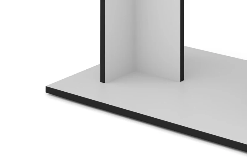 byLIVING Esstisch TOM, Säulentisch 110 x 70, H 75 cm, Küchentisch für 4 Personen, Eiche-Optik oder Weiß, schwarze Kanten, rechteckiger Esszimmertisch platzsparend für Essecken, Beinfreiheit