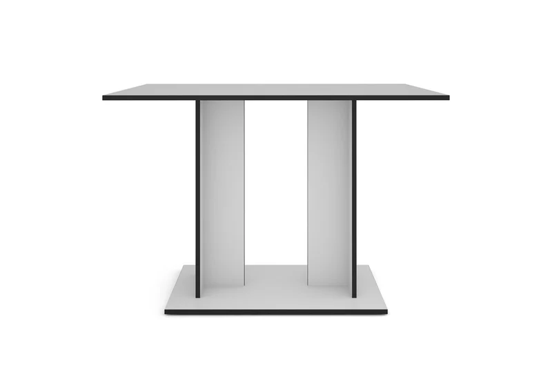 byLIVING Esstisch TOM, Säulentisch 110 x 70, H 75 cm, Küchentisch für 4 Personen, Eiche-Optik oder Weiß, schwarze Kanten, rechteckiger Esszimmertisch platzsparend für Essecken, Beinfreiheit