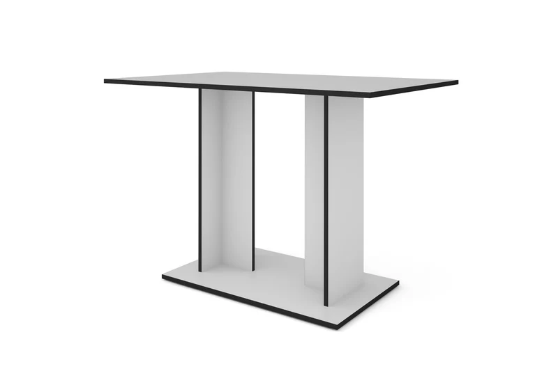 byLIVING Esstisch TOM, Säulentisch 110 x 70, H 75 cm, Küchentisch für 4 Personen, Eiche-Optik oder Weiß, schwarze Kanten, rechteckiger Esszimmertisch platzsparend für Essecken, Beinfreiheit