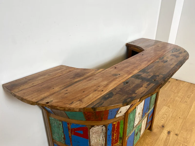 Boatwood by WMK I Einzigartige Bar aus altem Bootsholz I handgefertigtes Unikat in Originalfarben der Boote