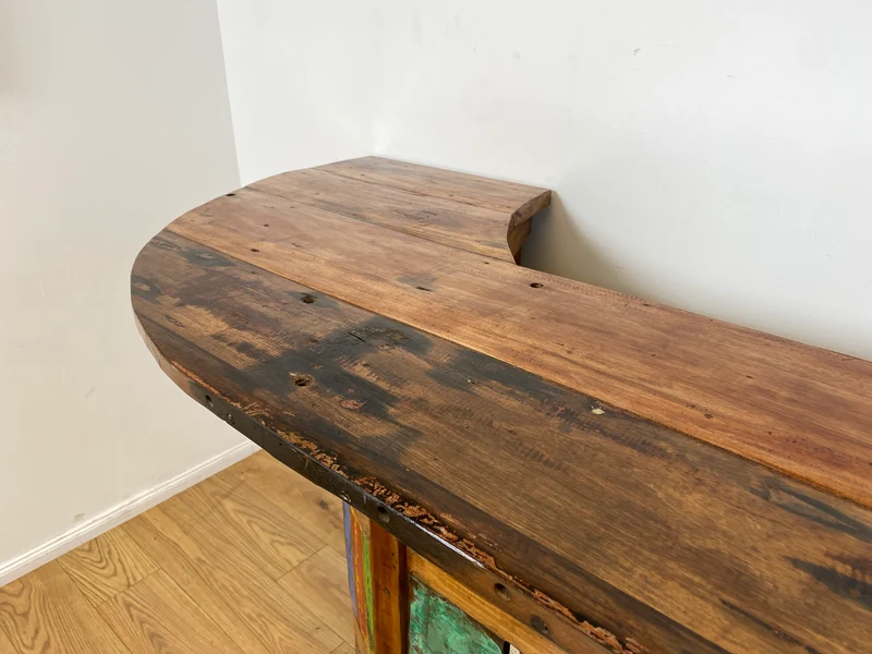 Boatwood by WMK I Einzigartige Bar aus altem Bootsholz I handgefertigtes Unikat in Originalfarben der Boote