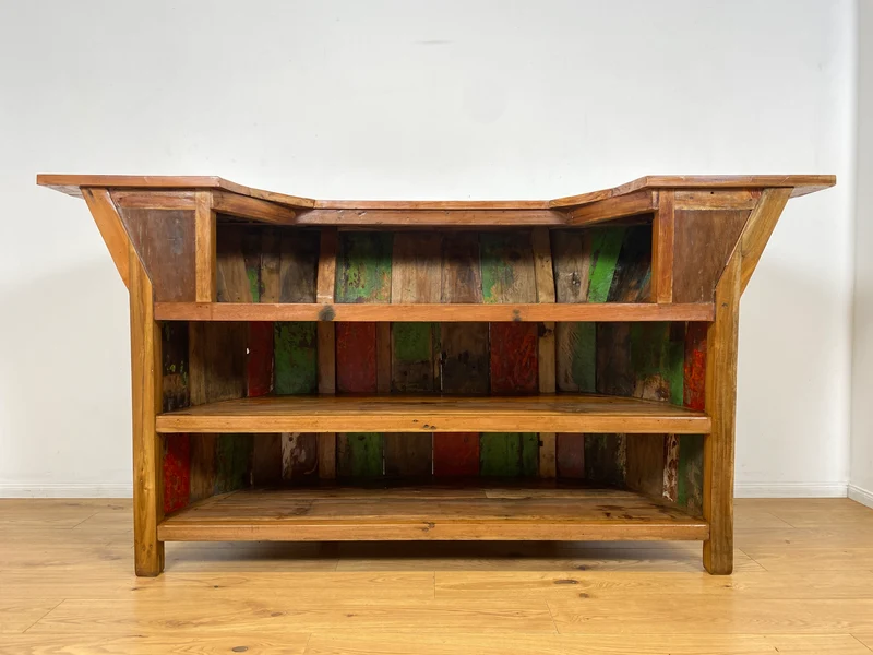 Boatwood by WMK I Einzigartige Bar aus altem Bootsholz I handgefertigtes Unikat in Originalfarben der Boote
