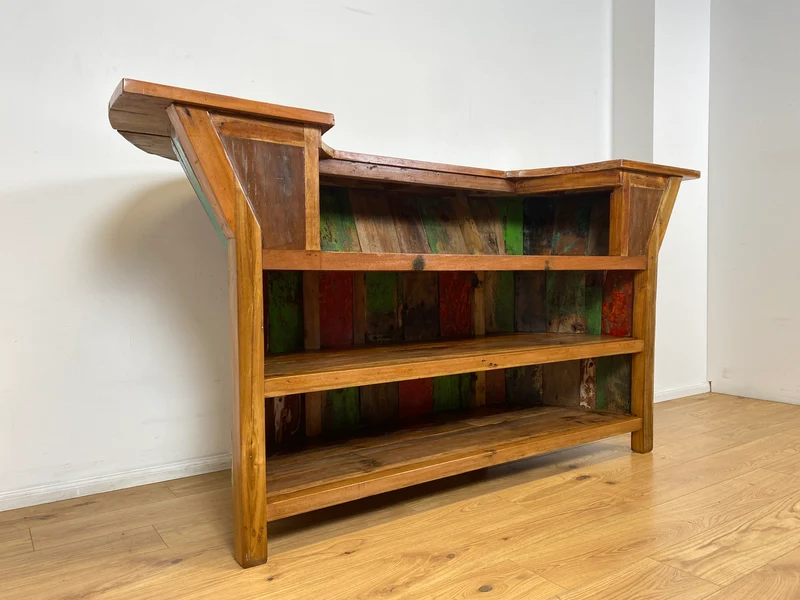 Boatwood by WMK I Einzigartige Bar aus altem Bootsholz I handgefertigtes Unikat in Originalfarben der Boote