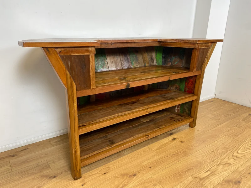 Boatwood by WMK I Einzigartige Bar aus altem Bootsholz I handgefertigtes Unikat in Originalfarben der Boote