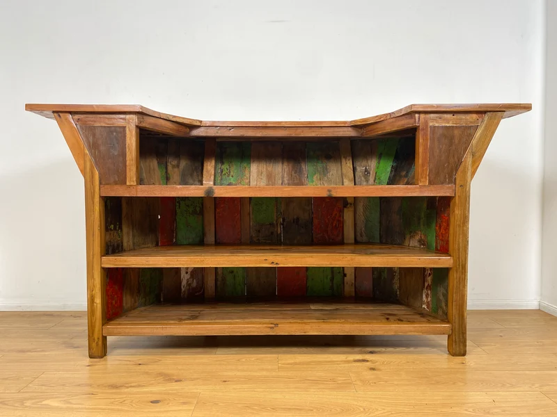 Boatwood by WMK I Einzigartige Bar aus altem Bootsholz I handgefertigtes Unikat in Originalfarben der Boote