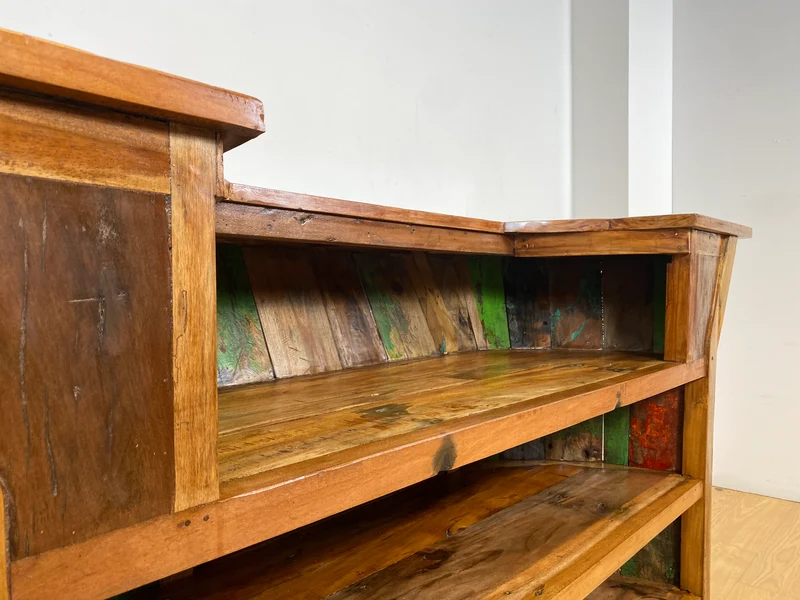 Boatwood by WMK I Einzigartige Bar aus altem Bootsholz I handgefertigtes Unikat in Originalfarben der Boote