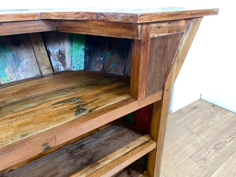 Boatwood by WMK I Einzigartige Bar aus altem Bootsholz I handgefertigtes Unikat in Originalfarben der Boote