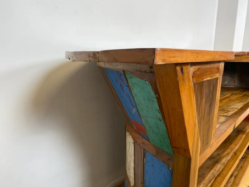 Boatwood by WMK I Einzigartige Bar aus altem Bootsholz I handgefertigtes Unikat in Originalfarben der Boote