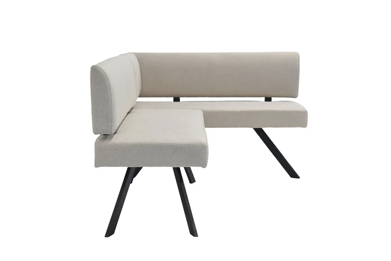 Eckbank TORONTO, Bezug in dunkelgrau oder taupe, Gestell in schwarz, L-Form langer Schenkel links oder rechts, Taschenfederkern, Küchenbank, Speisezimmerbank, Maße: B 182 x 128, H 85 cm oder 128 x 182, H 85 cm